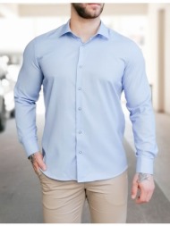 ανδρικό γαλάζιο πουκάμισο με διχρωμία modern fit 301510g