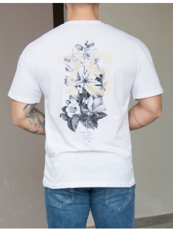 ανδρική λευκή κοντομάνικη μπλούζα με τύπωμα nc82230 σε προσφορά