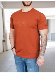 everbest ανδρικό πορτοκαλί plus size tshirt με τύπωμα 222808p