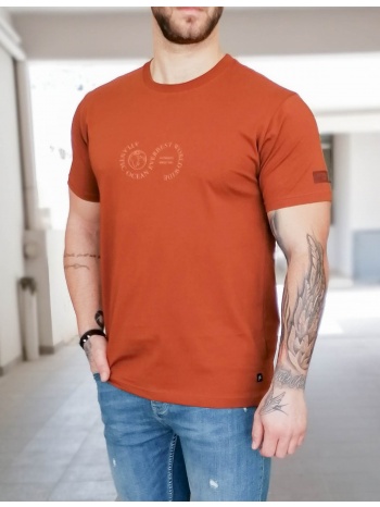 everbest ανδρικό πορτοκαλί plus size tshirt με τύπωμα σε προσφορά