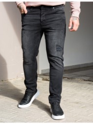 ανδρικό μαύρο τζιν παντελόνι με σκισίματα gb4784