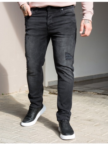 ανδρικό μαύρο τζιν παντελόνι με σκισίματα gb4784 σε προσφορά