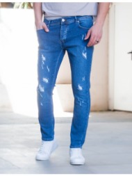 ανδρικό μπλε τζιν παντελόνι με φθορές dr4082