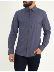 ανδρικό μπλε πουκάμισο με ταμπά διχρωμία ben tailor 0088