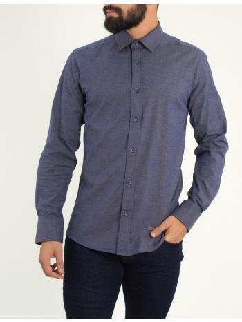 ανδρικό μπλε πουκάμισο με ταμπά διχρωμία ben tailor 0088 σε προσφορά