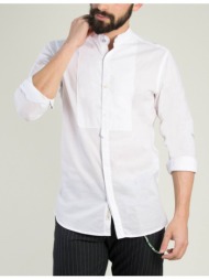 ανδρική λευκή πουκαμίσα μονόχρωμη 52655