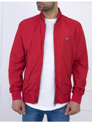 aνδρικό κόκκινο fly jacket τσέπες inox 15400