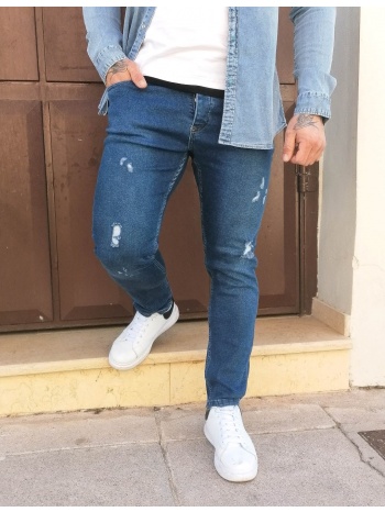ανδρικό μπλε τζιν παντελόνι με φθορές dr4081