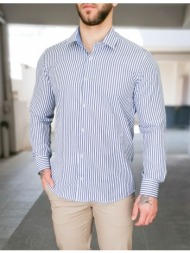 ανδρικό μπλε ριγέ πουκάμισο modern fit 301511b