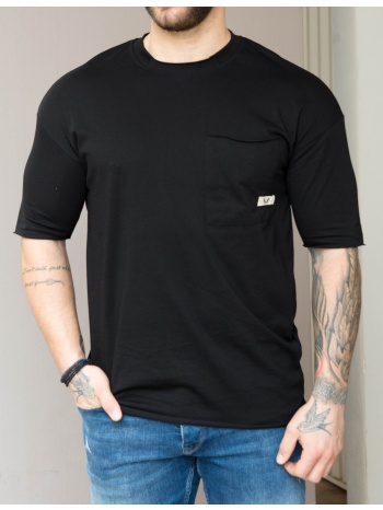 ανδρικό μαύρο tshirt με τσεπάκι tst931 σε προσφορά