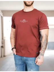 everbest ανδρικό μπορντό plus size tshirt με τύπωμα 222803r