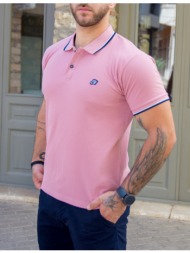 ανδρική ροζ polo μπλούζα everbest 212923
