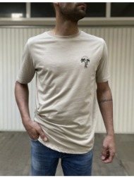 ndc ανδρικό μπεζ t-shirt με τύπωμα 222916b
