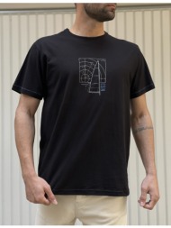 origin ανδρικό μαύρο βαμβακερό t-shirt με σχέδιο 232710