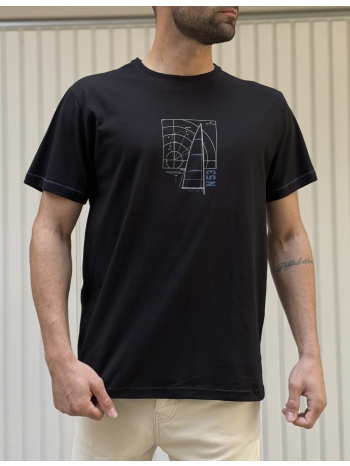 origin ανδρικό μαύρο βαμβακερό t-shirt με σχέδιο 232710 σε προσφορά