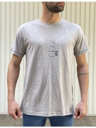 origin ανδρικό γκρι βαμβακερό t-shirt με σχέδιο 232710q