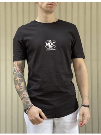ndc ανδρικό μαύρο tshirt με τύπωμα 222905 σε προσφορά