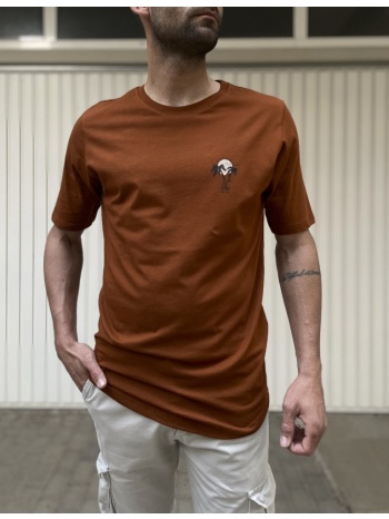 ndc ανδρικό κάμελ t-shirt με τύπωμα 222916k σε προσφορά