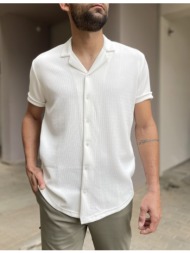 ανδρικό λευκό κοντομάνικο πουκάμισο tst1682w