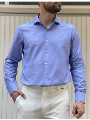 ανδρικό σιελ πουκάμισο oxford modern fit 243015m