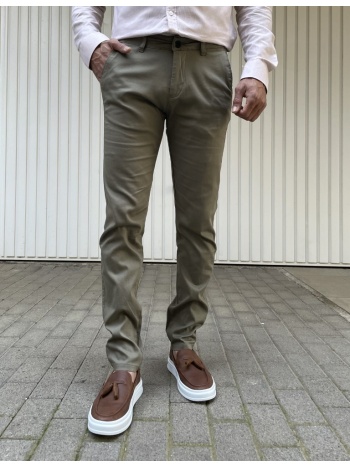 ανδρικό χακί υφασμάτινο chinos παντελόνι ben tailor 0285k