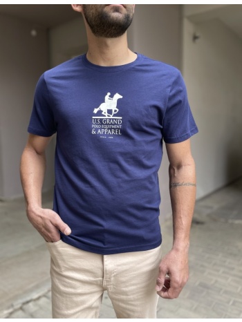 us grand polo ανδρική μπλε κοντομάνικη μπλούζα με τ΄ύπωμα