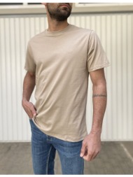 everbest ανδρικό μπεζ plus size t-shirt 2328000b