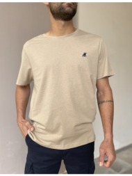 us grand polo ανδρική μπεζ κοντομάνικη μπλούζα usn41699mb