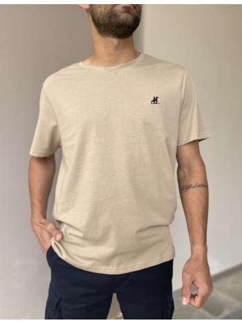 us grand polo ανδρική μπεζ κοντομάνικη μπλούζα usn41699mb