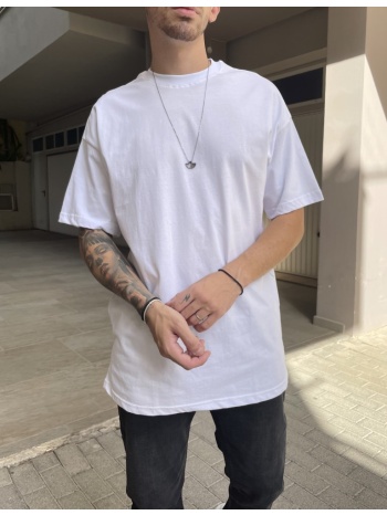 ανδρική λευκή κοντομάνικη μπλούζα oversized tst0426w