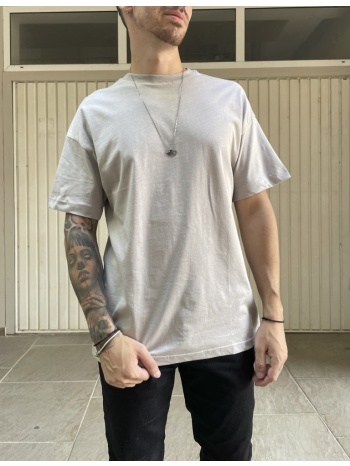 ανδρική γκρι κοντομάνικη μπλούζα oversized tst0426g