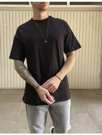ανδρική μαύρη κοντομάνικη μπλούζα oversized tst0426