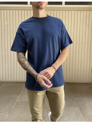 ανδρική μπλε κοντομάνικη μπλούζα oversized tst0426b