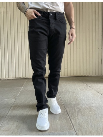 ανδρικό μαύρο τζιν ελαστικό ίσια γραμμή με κουμπιά gb55272
