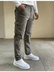 ανδρικό cargo γκρι-λαδί ...