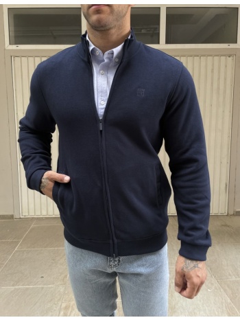 ανδρική navy βαμβακερή ζακέτα με γιακά 2330