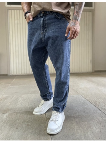ανδρικό μπλε σκούρο σταθερό loose jean πεντάτσεπο με