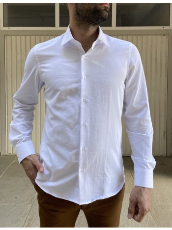 ανδρικό λευκό πουκάμισο με γιακά 1500