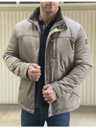 ανδρικό καφέ μπουφάν με γιακά hm406529k