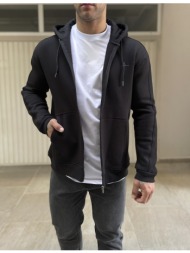 ανδρική μαύρη ζακέτα φούτερ 4277