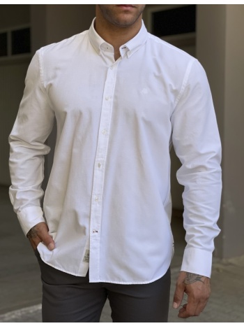 ανδρικό λευκό πουκάμισο με γιακά 1754