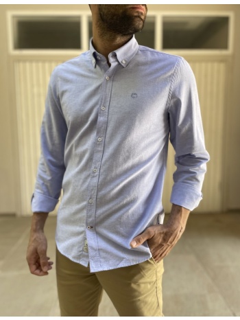 ανδρικό σιέλ πουκάμισο με γιακά 1754s