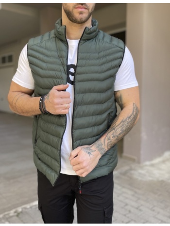 ανδρικό κυπαρισσί αμάνικο μπουφάν καπιτονέ 3417k