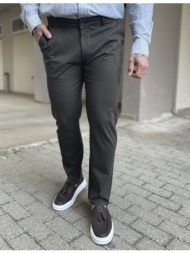 dynamo ανδρικό χακί παντελόνι υφασμάτινο chinos m1315l