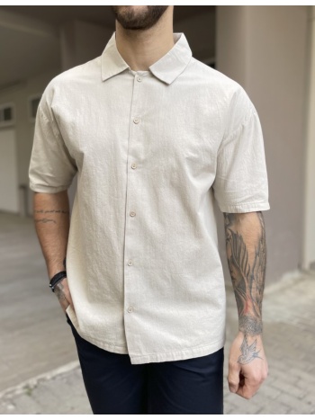 marrakech ανδρικό μπεζ βαμβακερό oversized κοντομάνικο