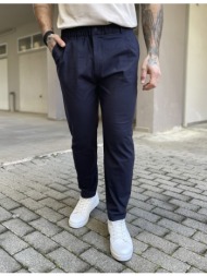 ανδρικό μπλε υφασμάτινο παντελόνι με πιέτα pnt5002n
