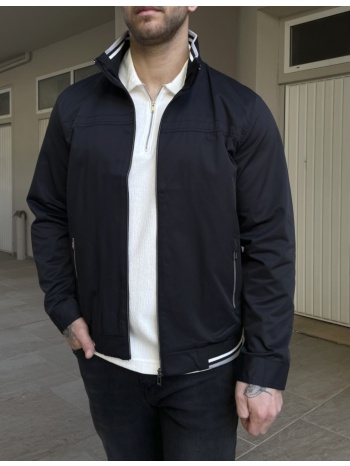ανδρικό μαύρο ελαφρύ jacket με γιακά d8053
