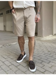 ανδρική μπεζ ανοιχτό υφασμάτινη βερμούδα 2390e