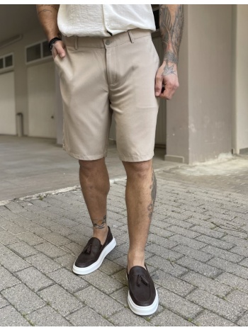 ανδρική μπεζ ανοιχτό υφασμάτινη βερμούδα 2390e