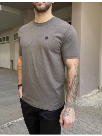 ανδρικό βαμβακερό ανθρακί πλυμένο παλαιωμένο t-shirt με